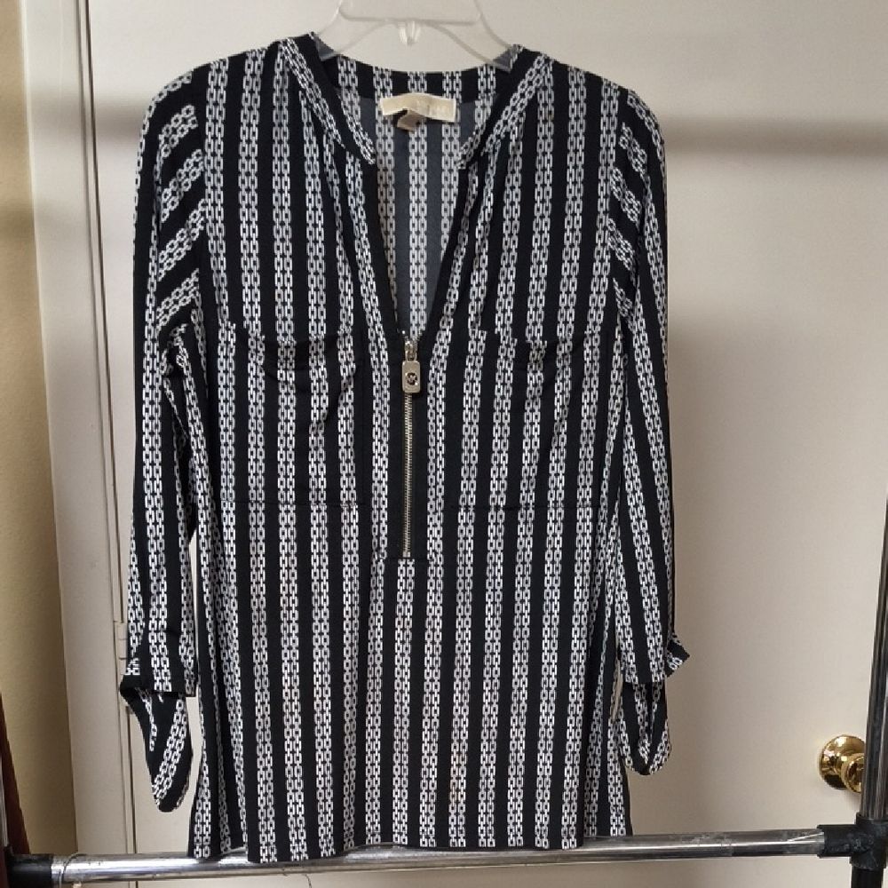 Black and White Blouse